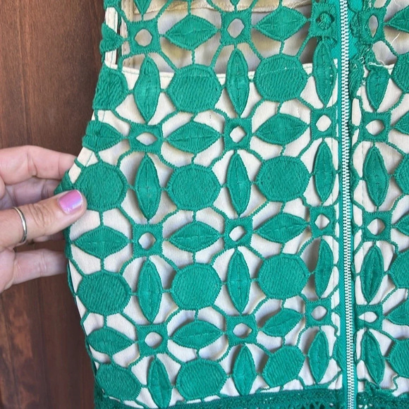 Ryan Michelle Dress Green Floral Lace - Picture 7 of 13